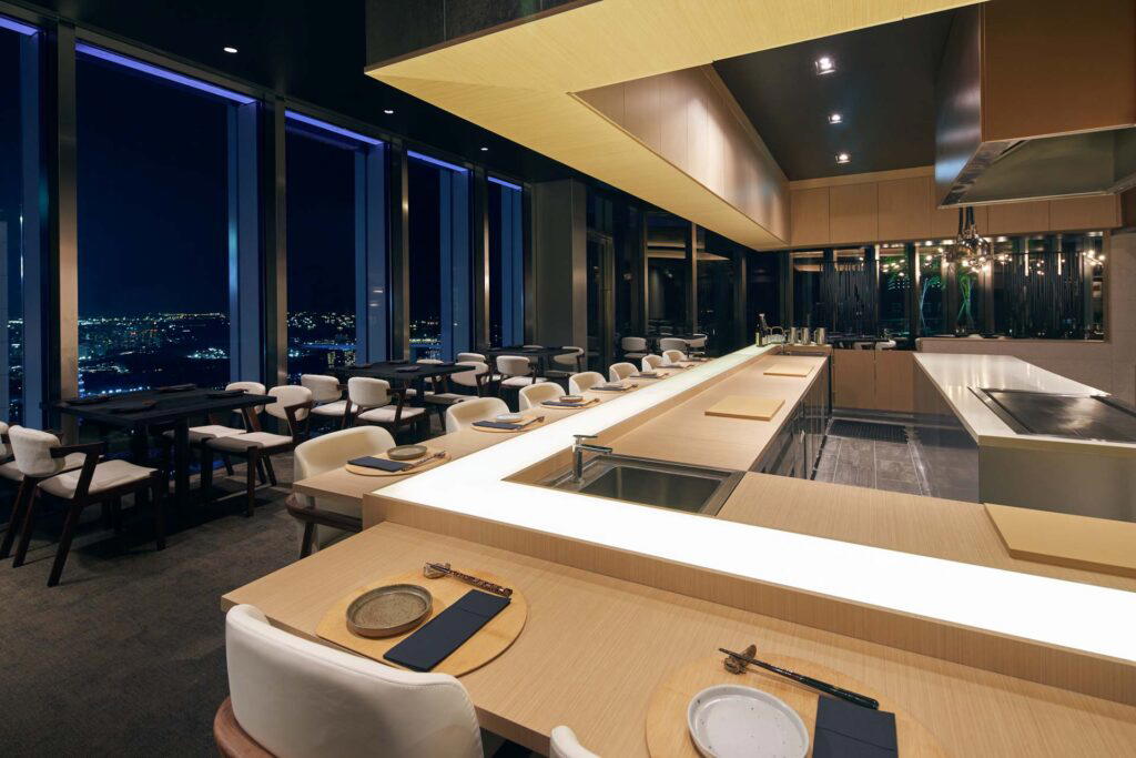 Oumi is on the 51st floor of CapitaSpring and boasts stunning views of the city, especially at night
