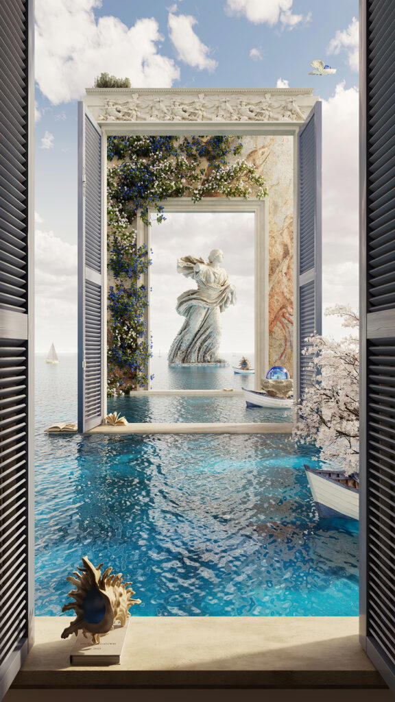 Southern Gateway, a 3D digital artwork by artist Giuseppe Lo Schiavo (Credit: Bulgari)