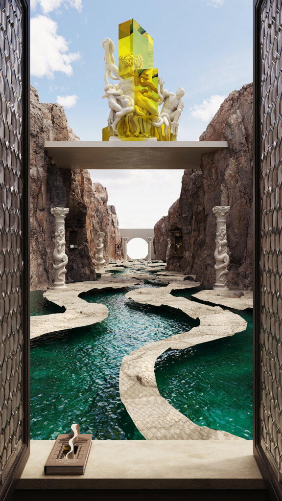 The Birthplace of Serpenti, a 3D digital artwork by artist Giuseppe Lo Schiavo (Credit: Bulgari)