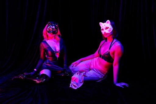 Singaporean professional dominatrixes Miss Aubrey Vice (L) and Mistress Haze (R) (Credit: Mun Kong. )