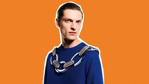 Just An Illusion necklace in titanium and white gold, with diamonds, spessartite mandarin garnets, rock crystal and hyceram (Credit: Boucheron)