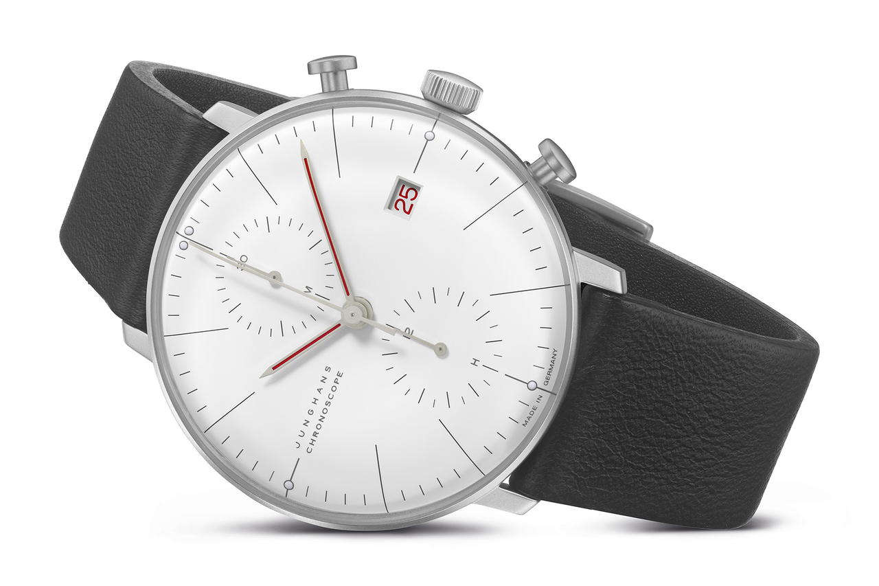 max bill Chronoscope Bauhaus in stainless steel (Credit: Junghans)