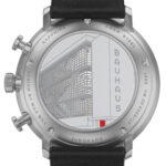 A replica of the Bauhaus building in Dessau on the glass case back (Credit: Junghans)