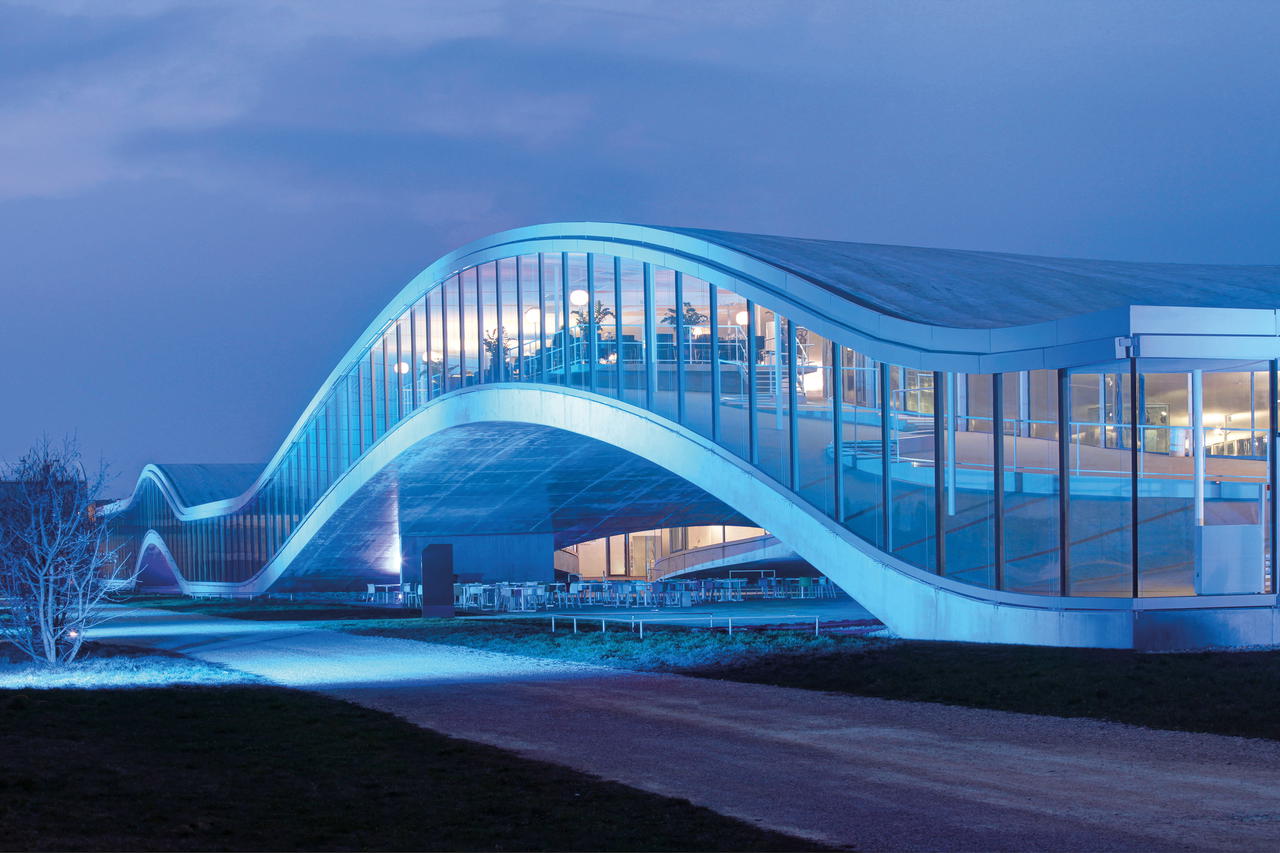 The Rolex Learning Center in the École Polytechnique Fédérale De Lausanne, Switzerland, designed by the Japanese architectural practice Sanaa, led by Kazuyo Sejima and Ryue Nishizawa