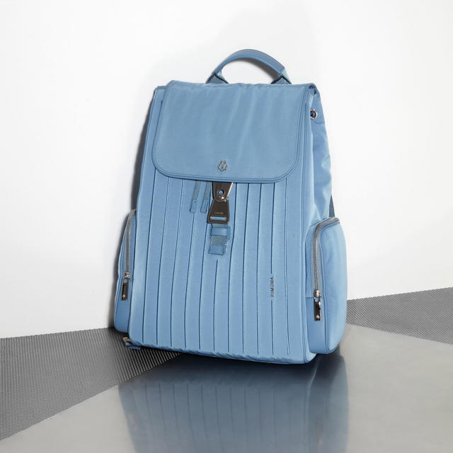 The Nylon Flap Backpack in Arctic Blue from the Never Still collection