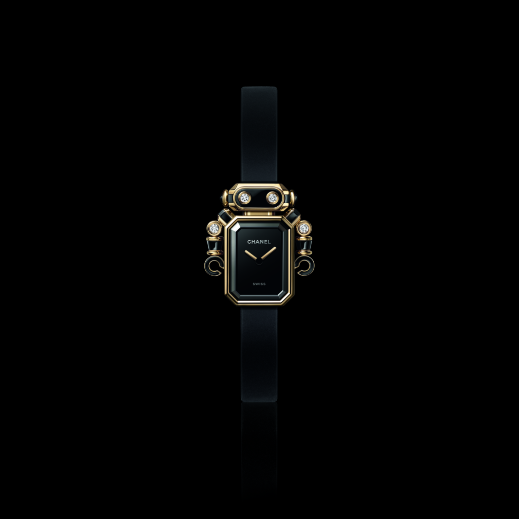 Chanel Première Robot in yellow gold, ceramic and blackened titanium with diamonds and onyx (Credit: Chanel)