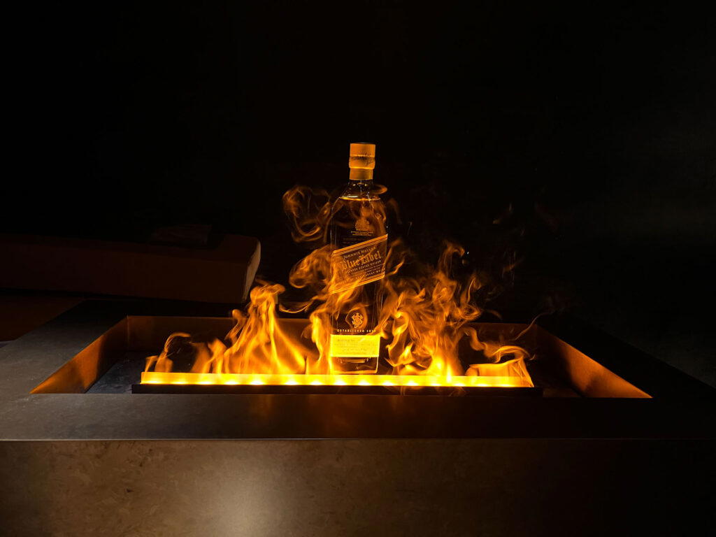 One bottle in Lou Qi's blended whisky collection, a Johnnie Walker