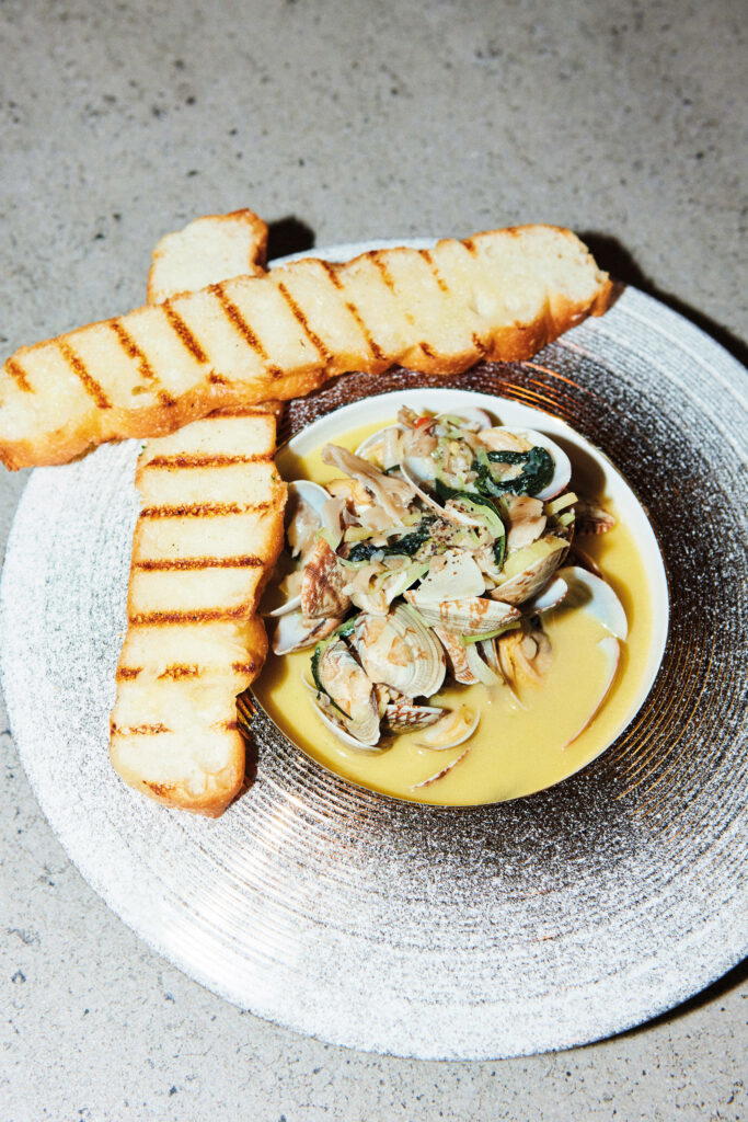 Clams with maitake and miso butter
