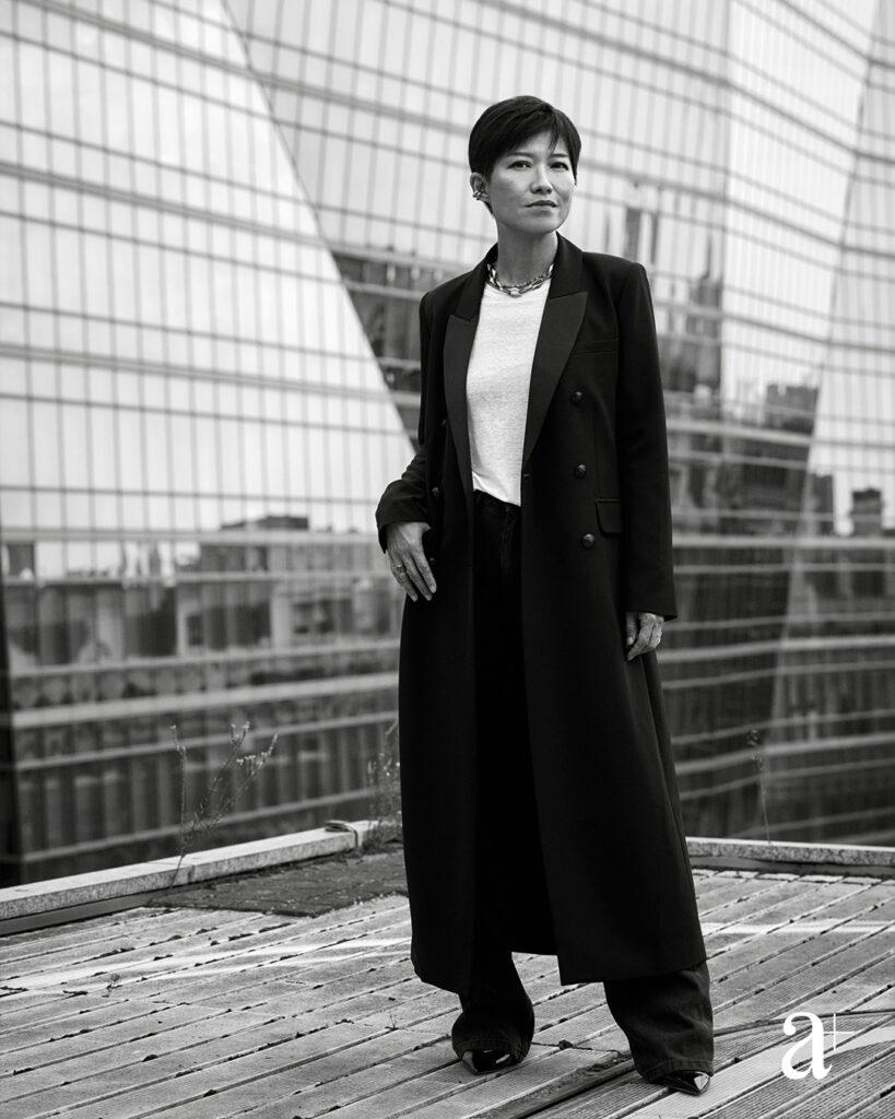 Sandra Choi on the Jimmy Choo HQ rooftop in London