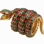 In the 1960s, Bulgari's Serpenti creations bore scales in new audacious colour combinations made of materials which, until then, were unusual in the world of high jewellery, such as polychromatic enamels (Credit: Bulgari)