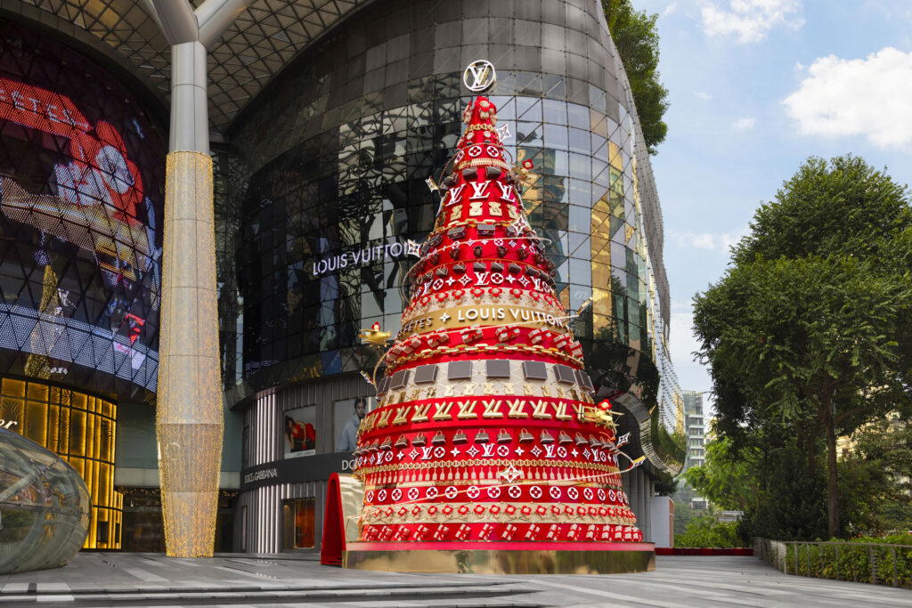 The Louis Vuitton Christmas tree in front of ION Orchard