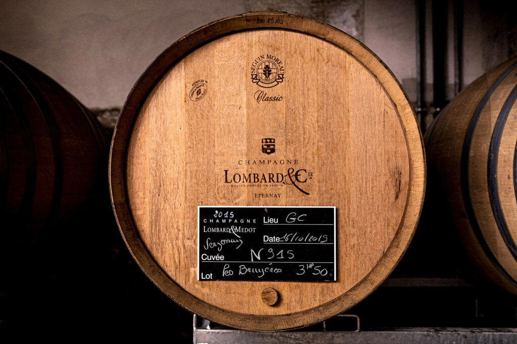 Champagne ageing in French oak barrels