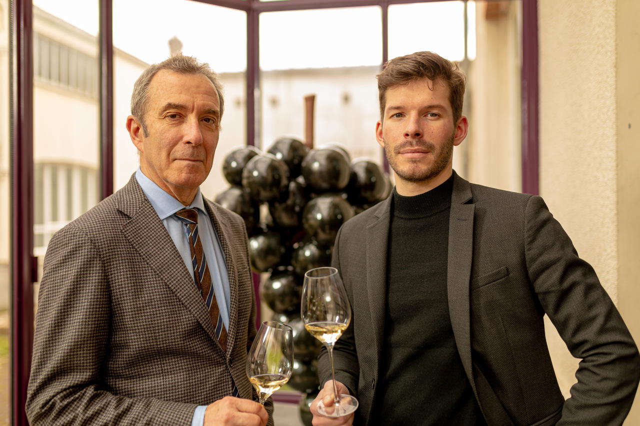 Thomas (right) with his father Thierry Lombard