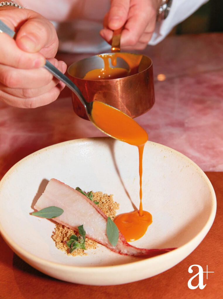 Moqueca, featuring poached kinki