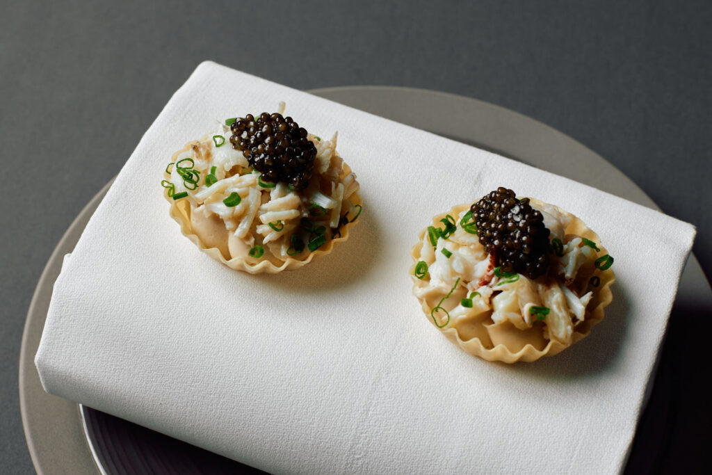 The hand-picked mud crab with the caviar from Malaysia