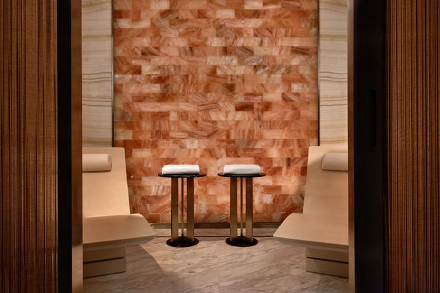 The Himalayan salt room in the Horizon suite