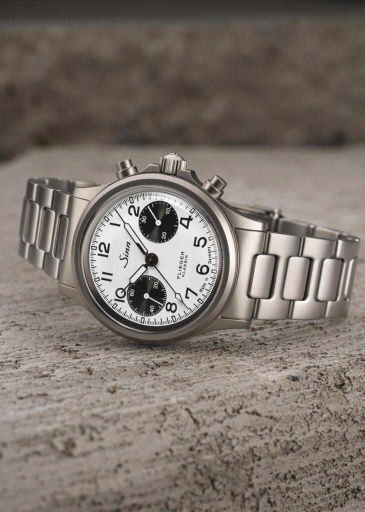Sinn 356 Pilot Classic W in stainless steel featuring the classically popular “panda” dial aesthetic (Credit: Sinn Spezialuhren)