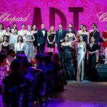 Caroline Scheufele, Pierre Millereau (Chopard's Managing Director of Asia & Oceania) and a bevy of models at Chopard's ART Evening in Singapore (Credit: Chopard)