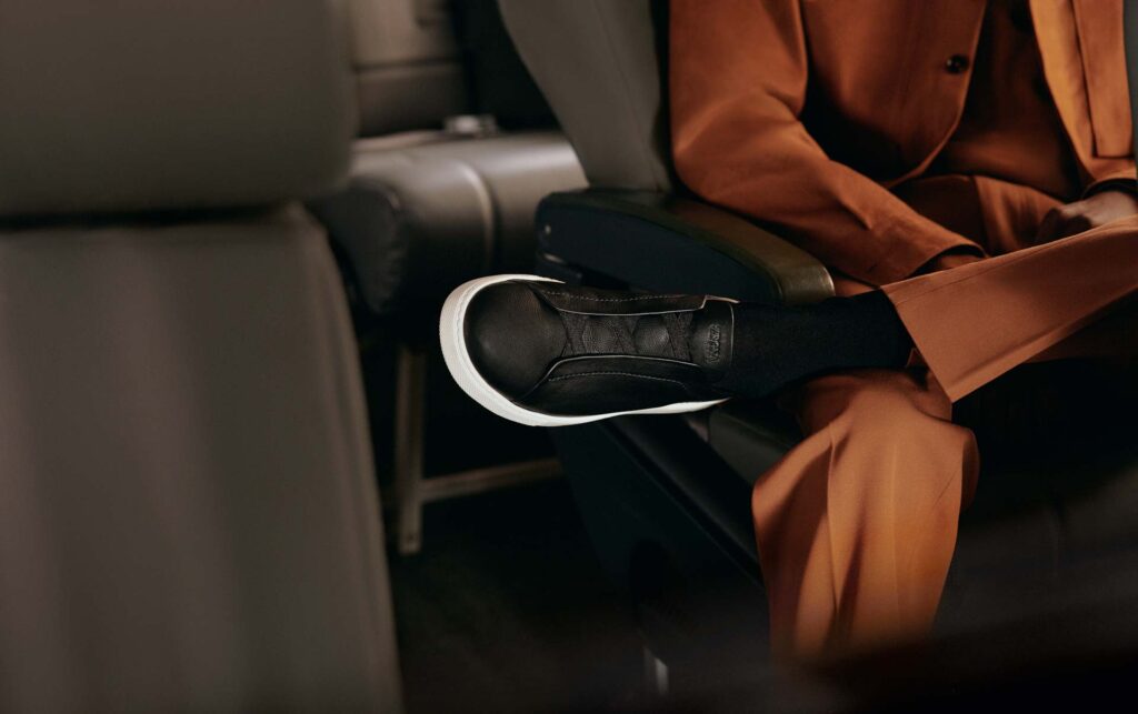 A close-up view of the Zegna Triple Stitch Secondskin sneaker