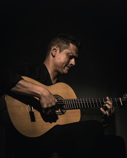 The guitar performance for flamenco
