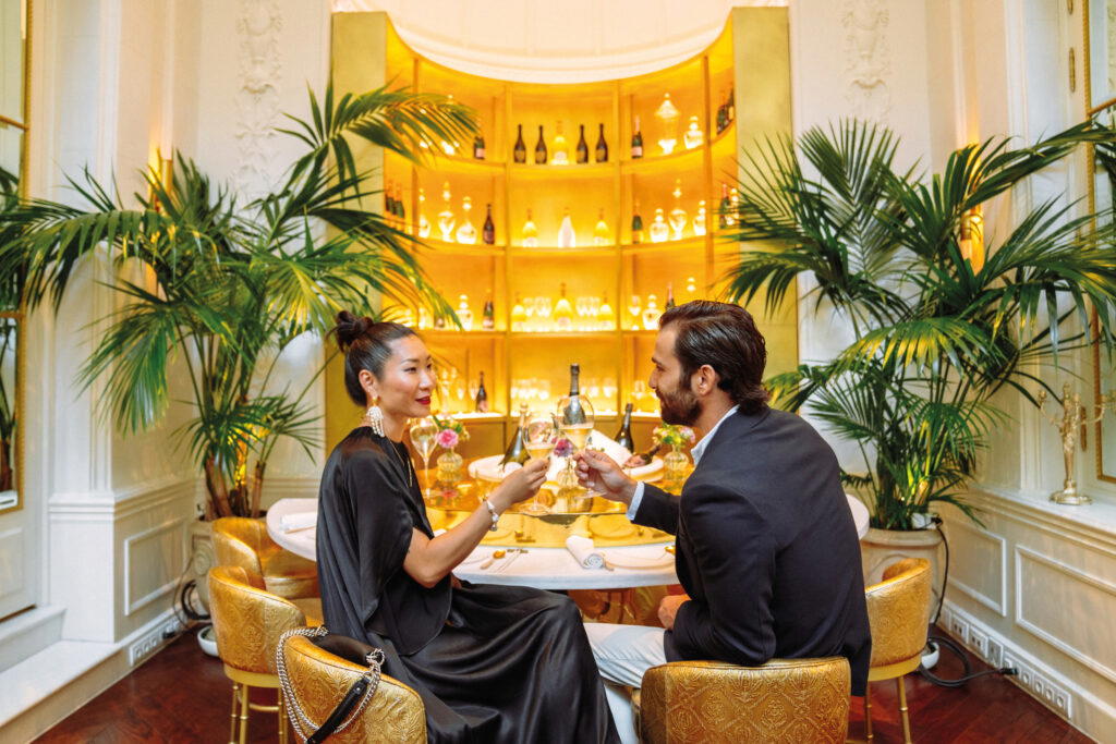 The champagne bar at the Mandarin Oriental Ritz