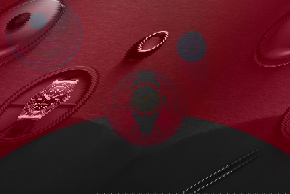 The Tudor Black Bay with a burgundy bezel (Credit: Tudor)