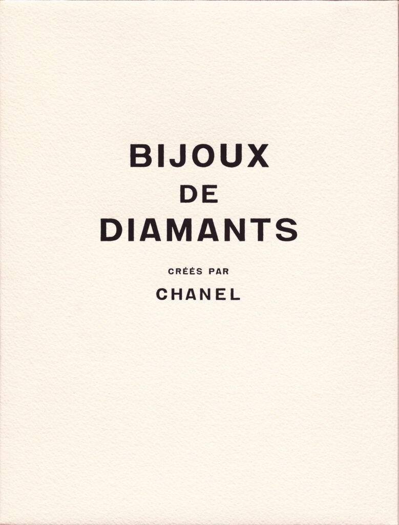 The original press kit cover and photographs from Gabrielle Chanel’s Bijoux de Diamants exhibition in 1932