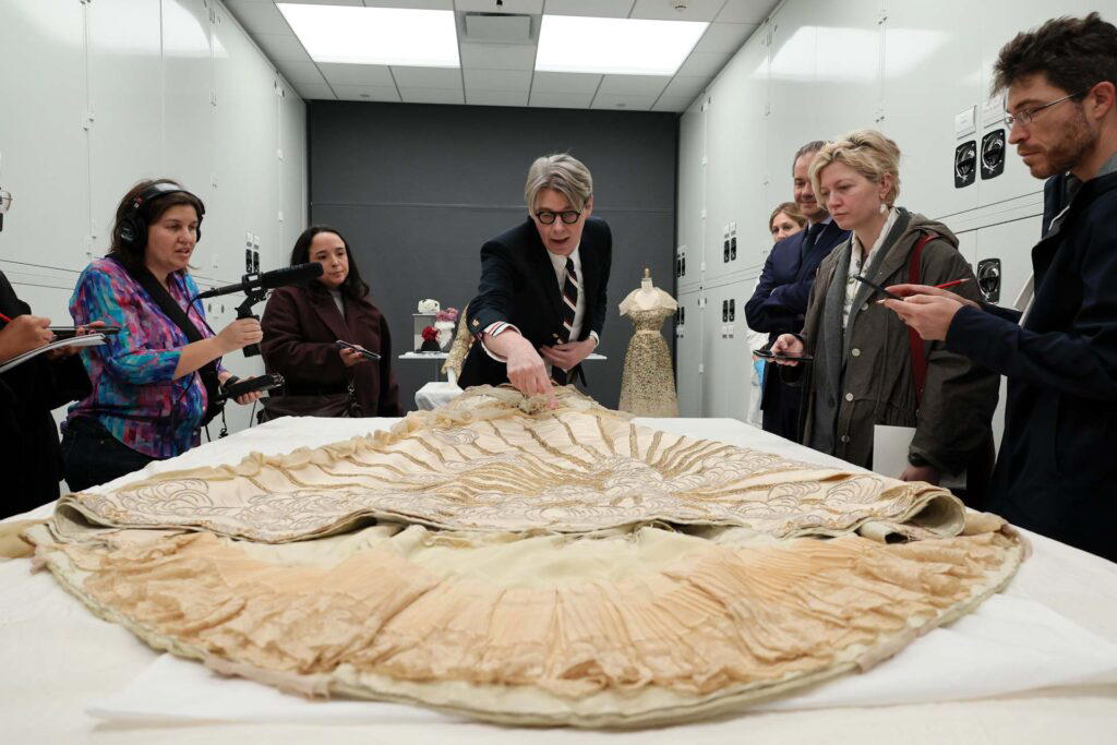 Andrew Bolton speaks to members of the press as The Metropolitan Museum of Art announces the The Costume Institute's spring 2024 exhibition, Sleeping Beauties: Reawakening Fashion, at The Metropolitan Museum of Art