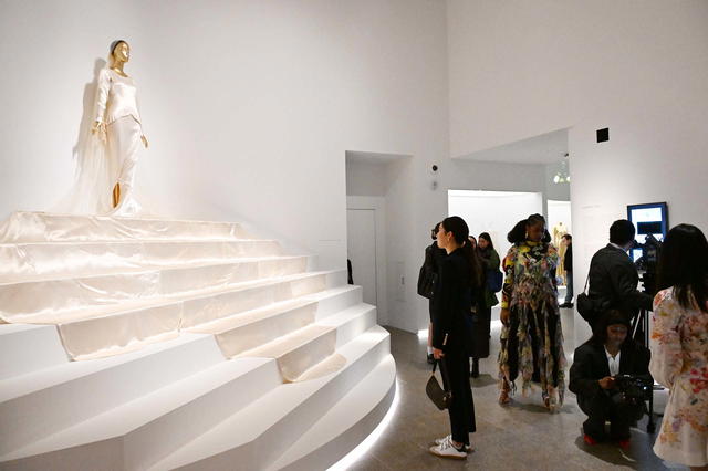 A view of a look on display during the press conference for the 2024 Met Gala celebrating "Sleeping Beauties: Reawakening Fashion" at The Metropolitan Museum of Art on May 06, 2024 in New York City (Credit: Slaven Vlasic/Getty Images)