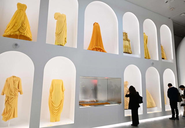 A view of looks on display during the press conference for the 2024 Met Gala celebrating "Sleeping Beauties: Reawakening Fashion" at The Metropolitan Museum of Art on May 06, 2024 in New York City (Credit: Slaven Vlasic/Getty Images)