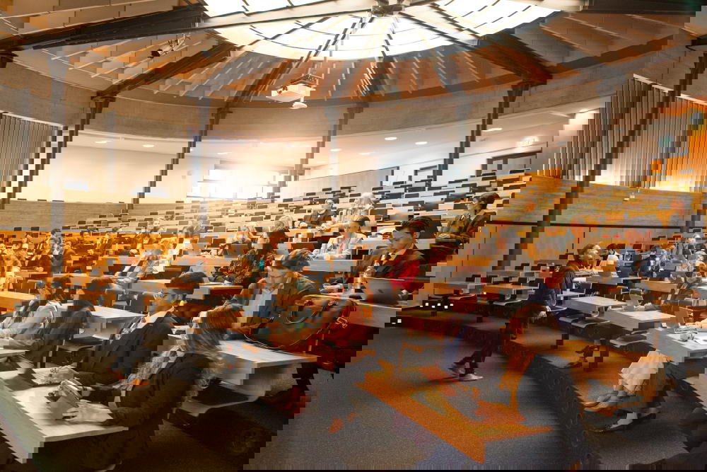 The auditorium is named after the school’s founder Jacques Tschumi (Credit: EHL Hospitality Business School)