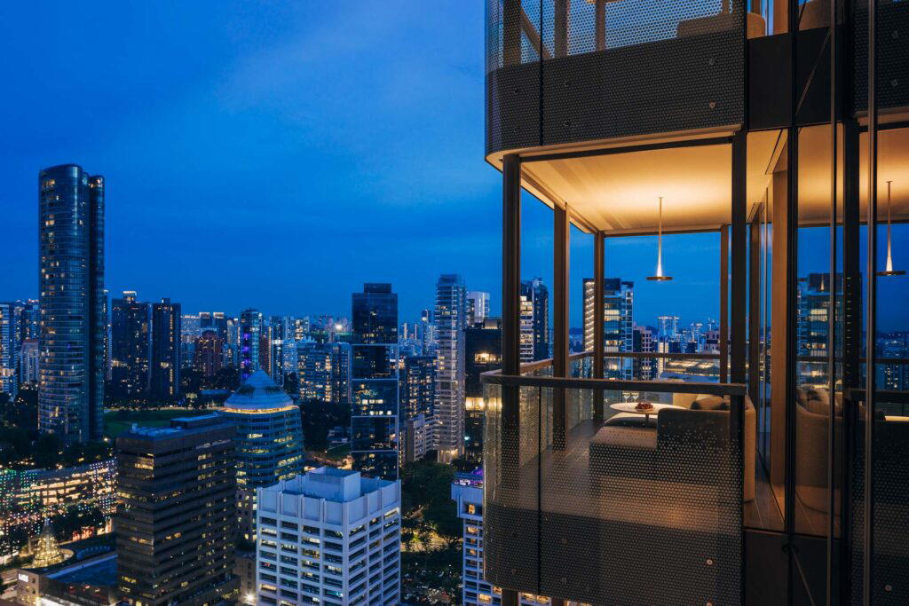 The balcony of the suite at Pan Pacific Orchard