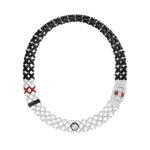 Chanel Quilted 2.55 necklace in white gold, diamonds,<br>and lacquer (Credit: Chanel)