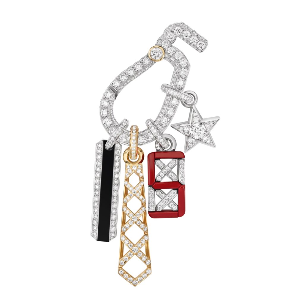 Sporty 5 Collector brooch in white and yellow gold with diamonds and lacquer (Credit: Chanel)