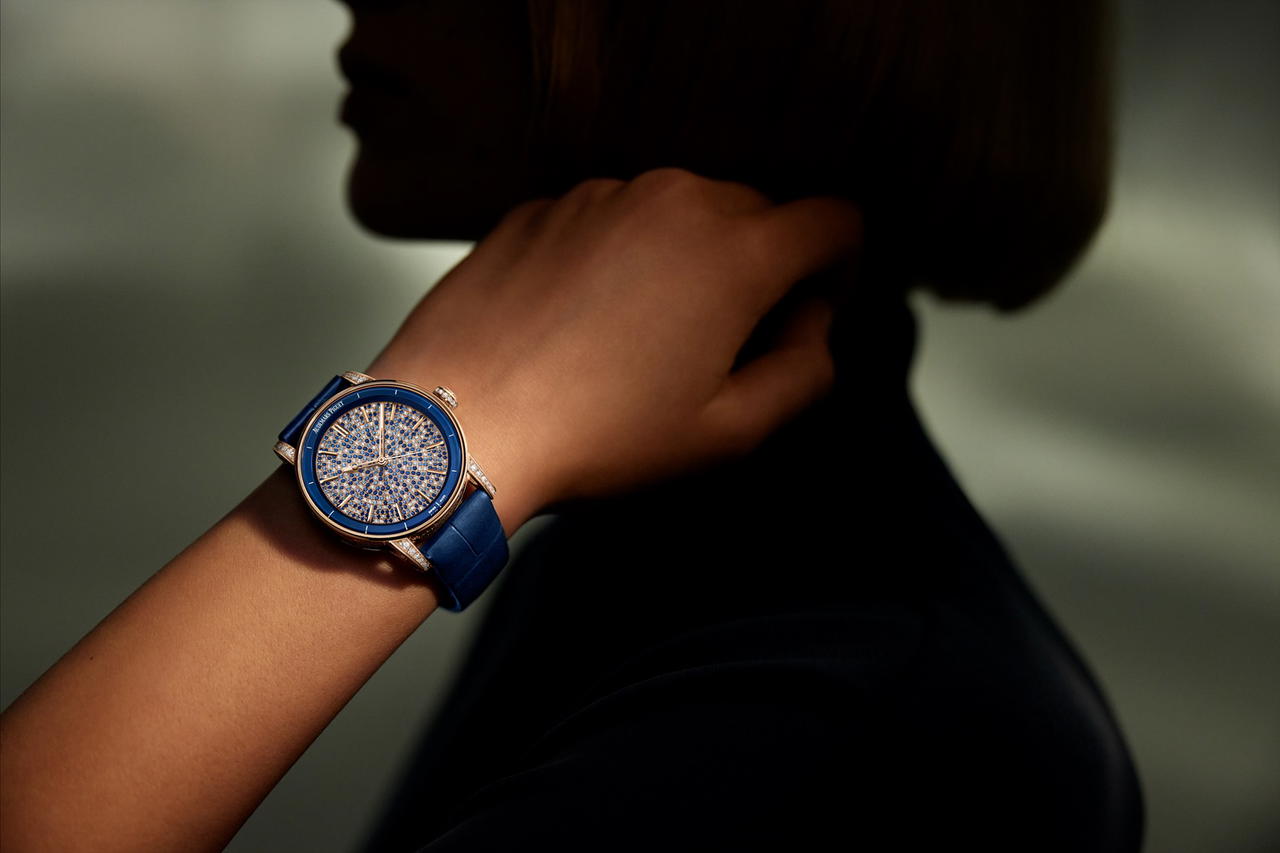 Code 11.59 by Audemars Piguet Selfwinding 38mm in pink gold with diamonds and sapphires (Credit: Audemars Piguet)