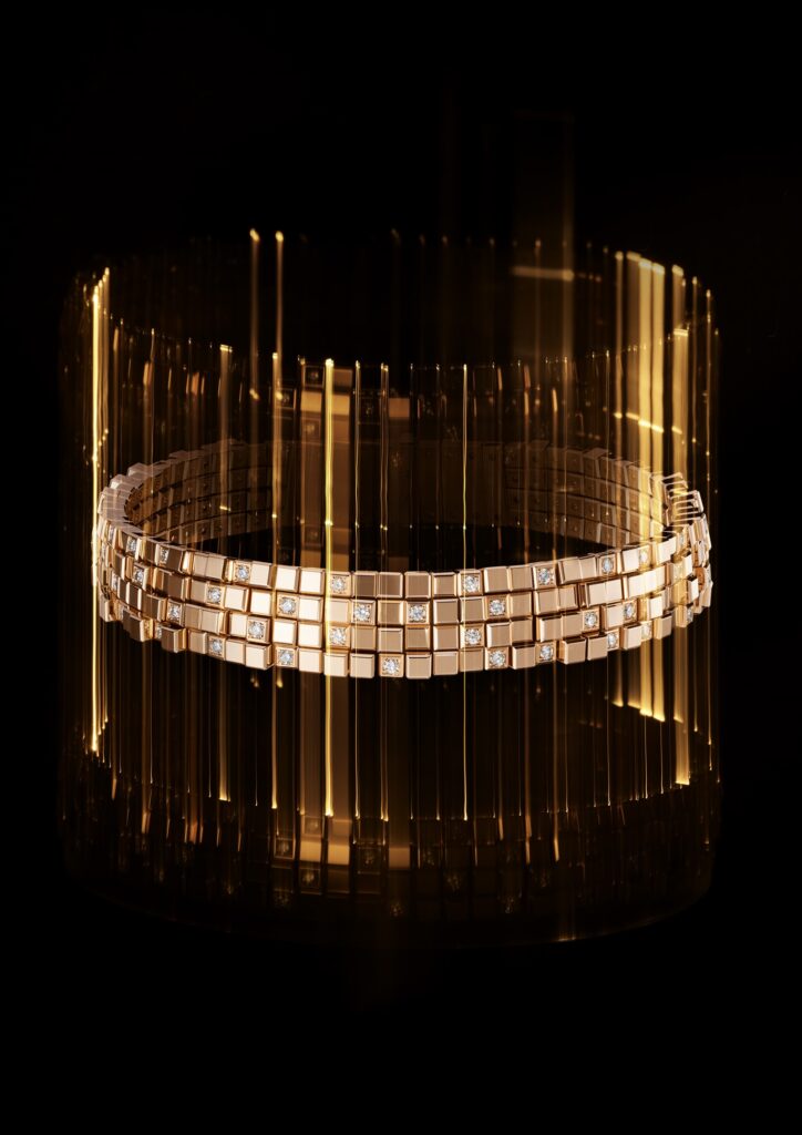 Chopard Ice Cube choker in ethical rose gold with diamonds