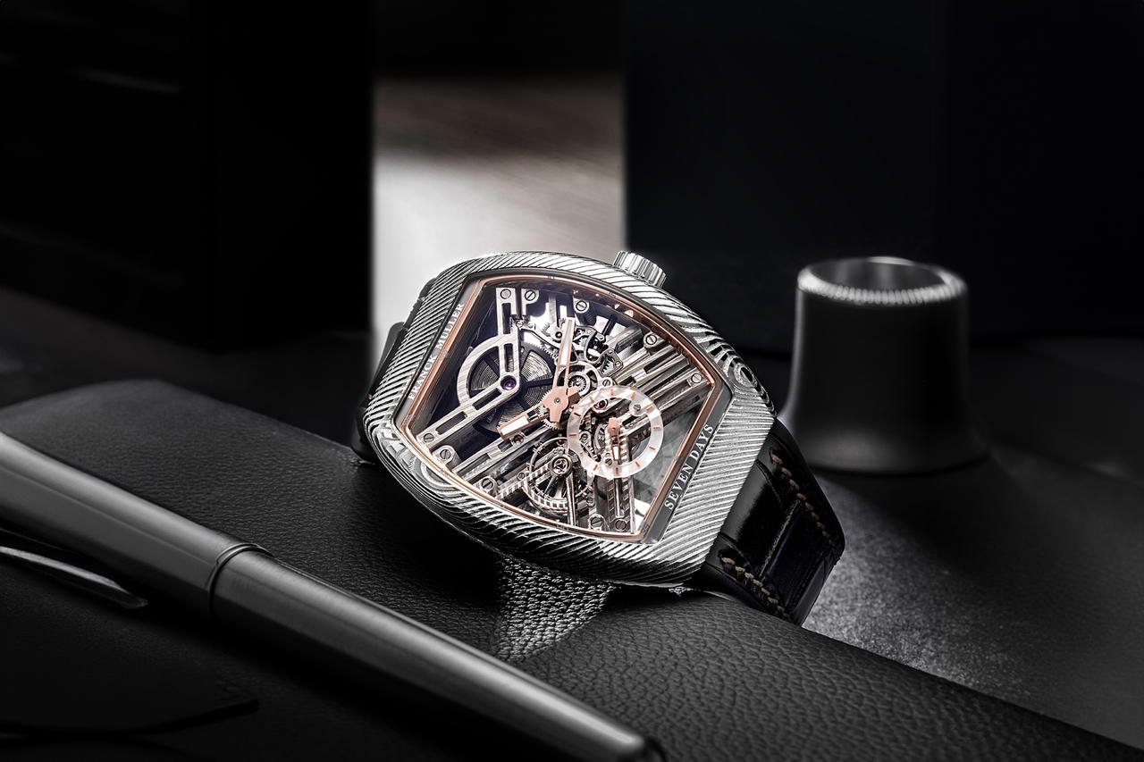 Franck Muller Vanguard Damascus Steel Sincere Platinum Jubilee Edition