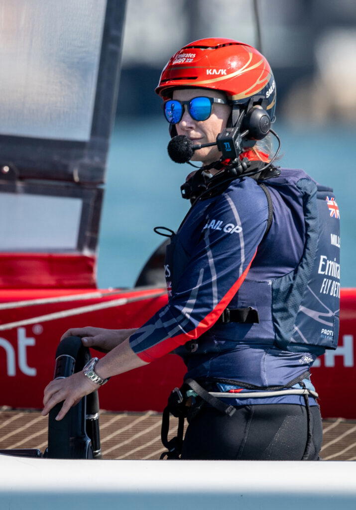 Mills, on board the Great Britain SailGP team’s F50 foiling catamaran, which is helmed by fellow Rolex Testimonee Sir Ben Ainslie
