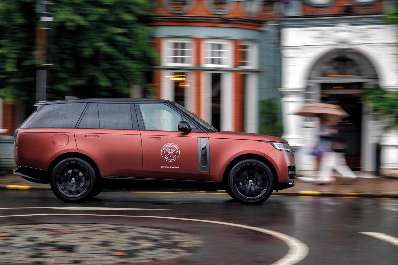 A luxurious fleet of plug-in electric hybrid Range Rover and Range Rover Sport vehicles ferried Wimbledon players, teams, and officials