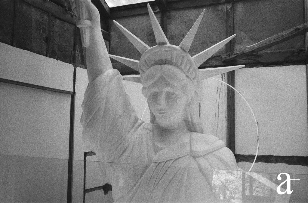 Artists and architects renovated and transformed several old buildings in Honmura Village on the island’s east coast as part of the Naoshima Art House Project. Seeing the Statue of Liberty confined to the Haisha house, I wonder what freedom truly means