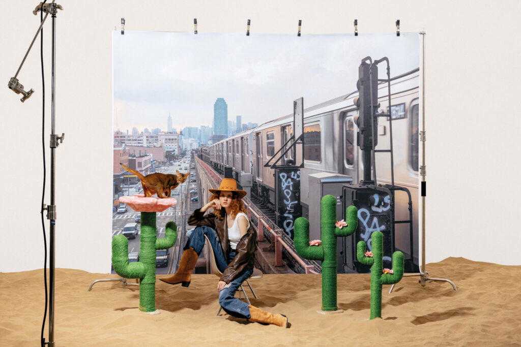 Vetreska’s Blooming Cactus Cat Tree features a flower hammock