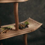 The designer reinterprets conventional materials like rattan into modern shapes