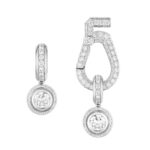 Sporty 5 earrings in white gold with diamonds