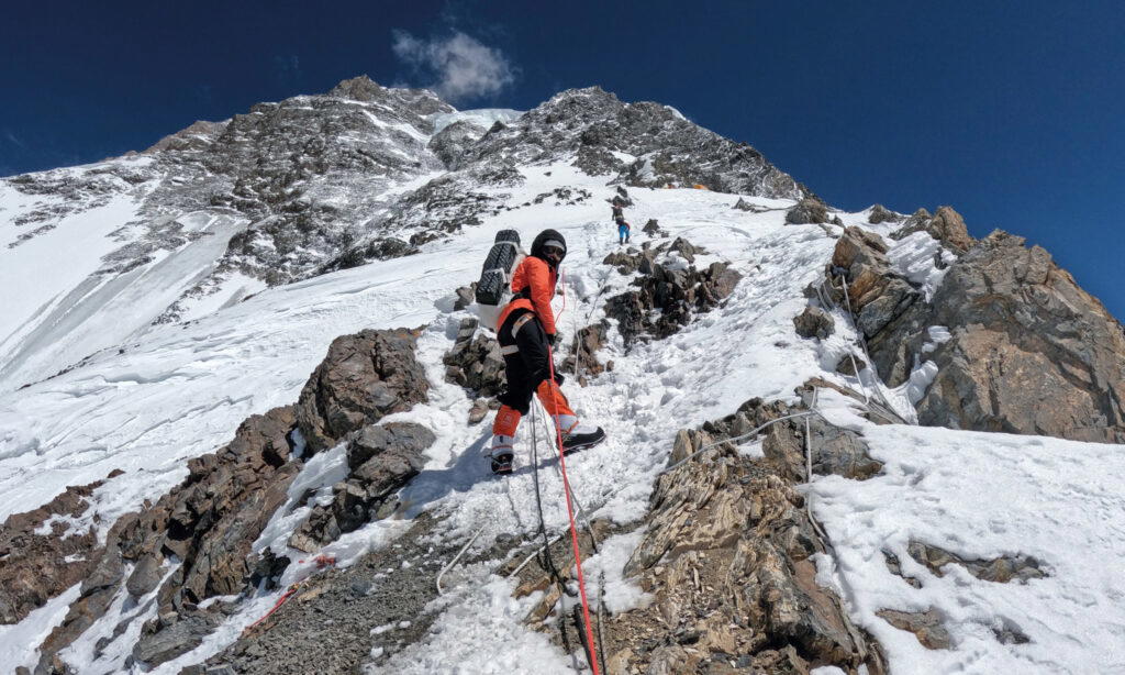 Vincere Zeng, heading up K2, the world’s second-highest peak