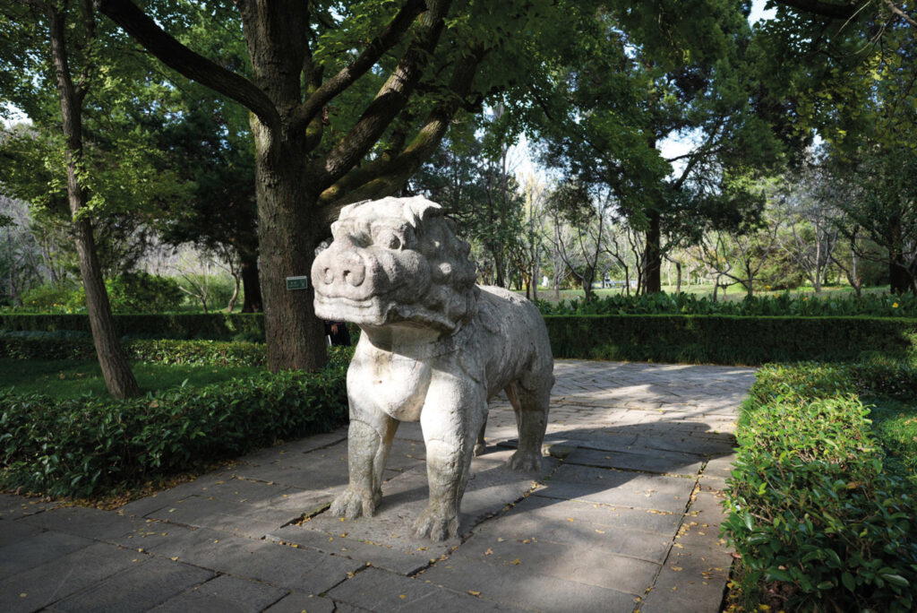 A lion guarding Shi Xiang Road, Xiaoling Mausoleum