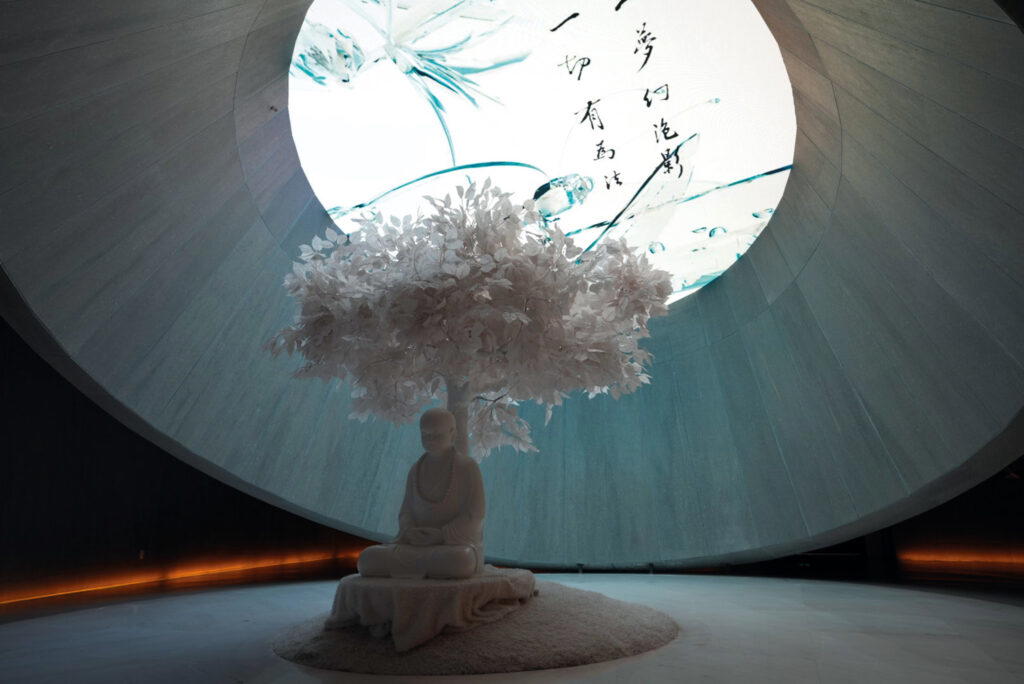 An installation inside Baoen Temple