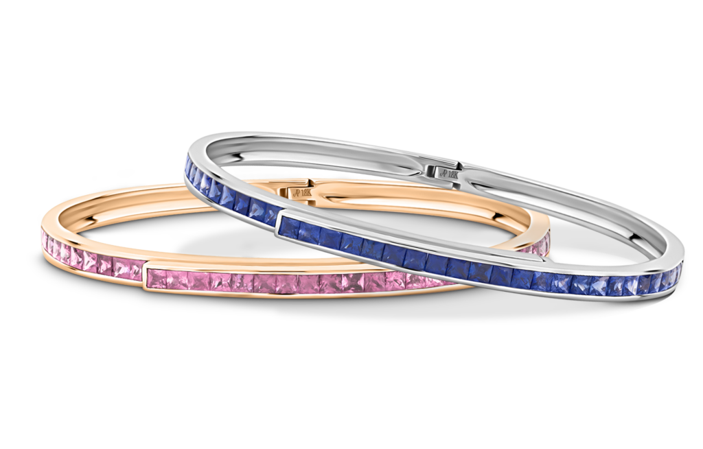 Blue-Pink-Sapphire-Stacked-Rebel-Bangles