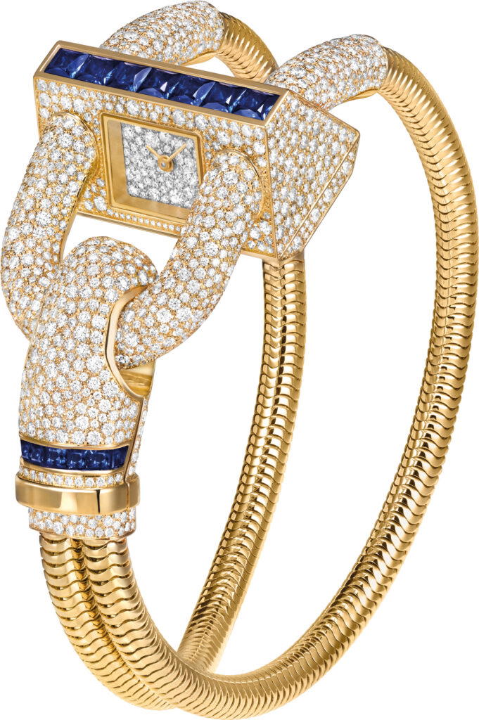 On the Ruban Mysterieux, a 3.72-ct DIF diamond reveals the time