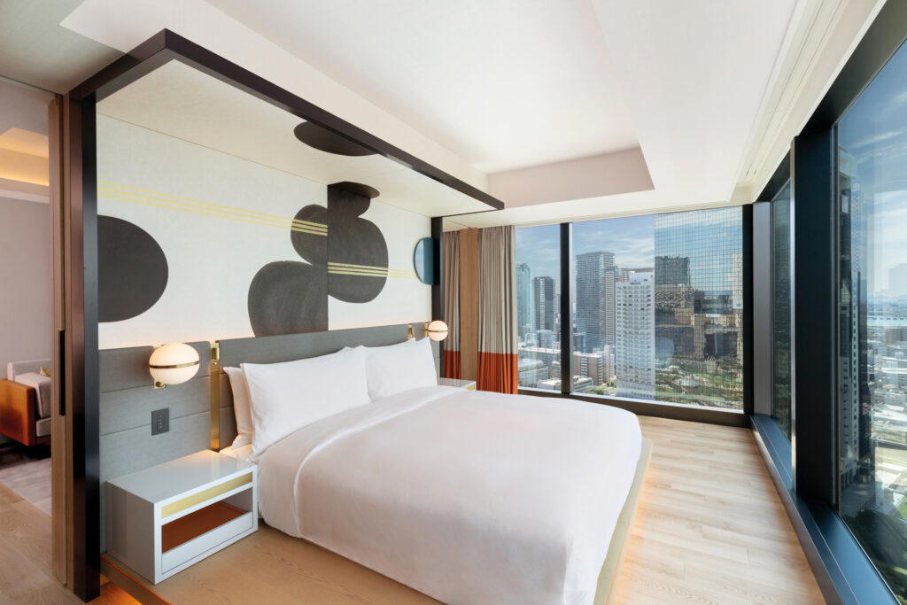 A spacious Corner Suite with amazing views of Umeda district in Osaka