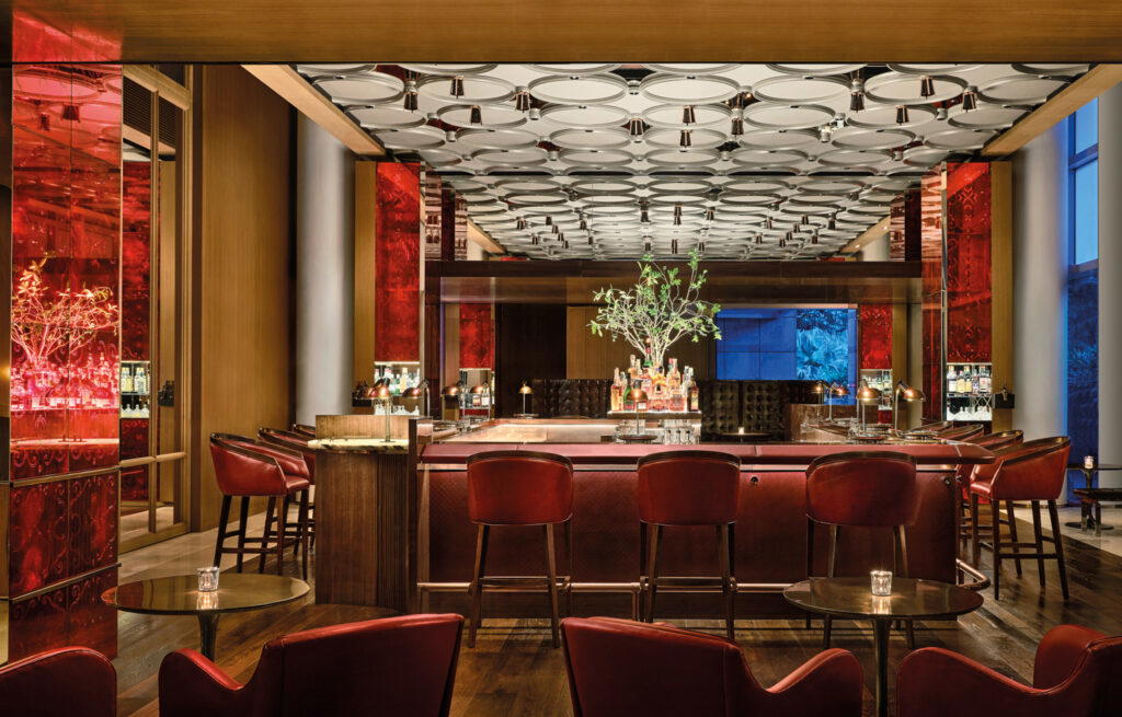 The plush seats and warm lighting give the place a luxurious yet inviting atmosphere